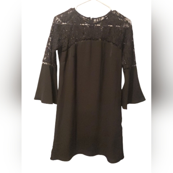 Dresses & Skirts - Elegant Black Lace Bell Sleeve Dress